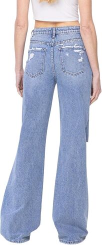 Flying Monkey Super High Rise 90's Vintage Flare Jeans Medium Blue F5312-30 in Saudi Arabia