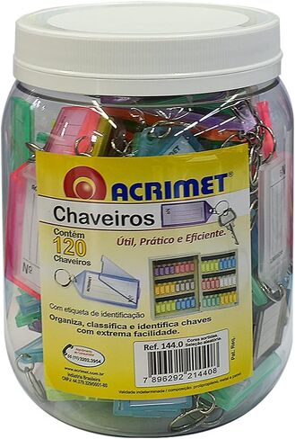 Acrimet Plastic Key Tag with Metal Ring and Label Window (Assorted Colors) (60 Pack) in Saudi Arabia