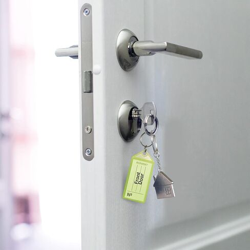 Acrimet Plastic Key Tag with Metal Ring and Label Window (Assorted Colors) (60 Pack) in Saudi Arabia