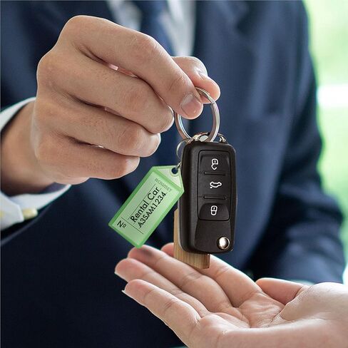 Acrimet Plastic Key Tag with Metal Ring and Label Window (Assorted Colors) (60 Pack) in Saudi Arabia