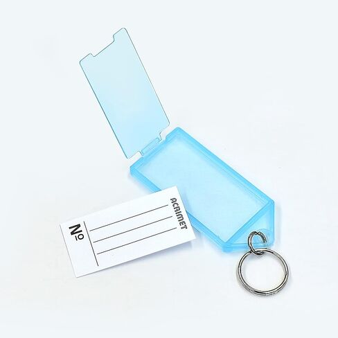 Acrimet Plastic Key Tag with Metal Ring and Label Window (Assorted Colors) (60 Pack) in Saudi Arabia