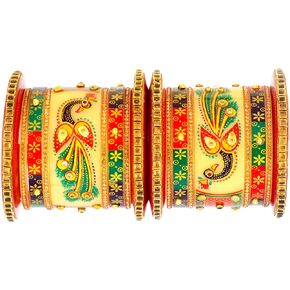 JD'Z COLLECTION Indian Bangles Set Red Color Bollywood Ethnic Bangles Chura Bangles Set Choora Bangles For Women Wedding Party wear