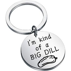 CENWA Funny Pickle Keychain I'm Kind of A Big Dill Pun Novelty Humor Gift