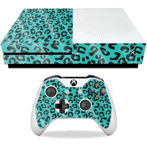 غلاف MightySkins اللامع لجهاز Microsoft Xbox One S - Teal Leopard | لمسة نهائية لامعة واقية ومتينة شديدة اللمعان | سهل التطبيق والإزالة وتغيير الأنماط | صنع في الولايات المتحدة الأمريكية