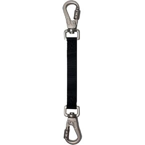 Adjustable Heavy Duty Double Ended Collar Backup Clip for Dog Harnesses, Lockable Safety Clip for Prong Collar with Gentle Nylon Webbing