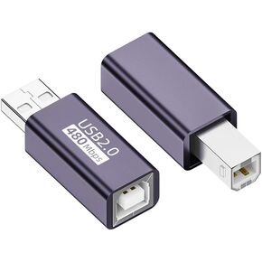 xiwai USB 2.0 B Type Female to Type-A & Type-B Male Adapter, 2 Pack Extension Connector for Printer Scanner Disk