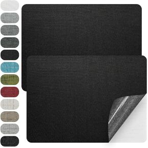 2 Pcs 8 x11 Inch Linen Repair Patches, Self-Adhesive Fabric Patch for Sofas, Couch, Furniture,Tote Bags, Car Seats (Dark Grey)