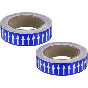 PATIKIL Directional Flow Arrow Tape 1-3/16"x65', 2 Pack Adhesive Pipe Identification Marking Stickers for Pipe Flow Labeling, Black on Yellow