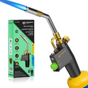 High-Intensity Propane Torch Head,Auto Trigger Start MAPP MAP Gas Torch,Heavy Duty Propane Torch Head with Igniter Metal Handle MAP PRO Gas Torch Kit Blow Torch for Soldering Welding Brazing