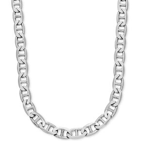 Savlano 925 Sterling Silver 9mm Italian Solid Flat Mariner Link Chain Necklace For Men & Women - Made in Italy Comes With a Gift Box (9mm)