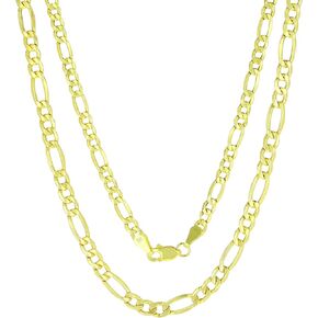 قلادة قلادة من الذهب الأصفر عيار 14 قيراط من Nuragold 3.5 مم فيجارو، مجوهرات للرجال والنساء 16 بوصة 18 بوصة 20 بوصة 22 بوصة 24 بوصة 26 بوصة