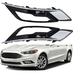 munirater 2-pack Front Bumper Fog Light Cover Grilles Replacement for 2017-2018 Fusion Left and Right Side
