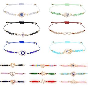 BIHRTC Evil Eye Bracelets Adjustable Handmade Braided Bracelet Anklets in Kuwait