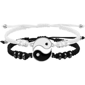 Relationship Friendship Gift Bracelet Set of 2 - Best Friends Couples Bracelets for Women Men Matching Magnetic Bracelet Promise Bracelets for Couples Magnet Bracelet