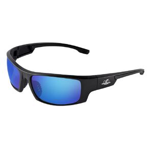 Bullhead Safety Dorado Safety Glasses with Dual Lenses, ANSI Z87+, Blue Light Glasses with UV Light Protection and Anti-Scratch Coating, Blue Revo Lenses, Matte Black Frame