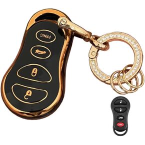 Soft TPU for Jeep Key Fob Cover Fits for 1999-2004 Jeep Grand Cherokee Chrysler 300M Dodge Intrepid Smart Keys (3-Button-White)