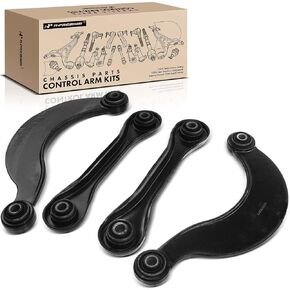 A-Premium Set of 4, (2) Rear Forward Lower Control Arm & (2) Rear Upper Control Arm, Compatible with Ford C-Max Focus & Volvo C30 C70 S40 V50, FWD Only