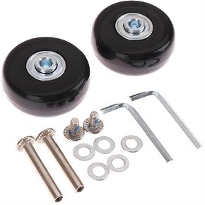 2pcs 50 * 18mm Replacement Luggage Wheels Includes Mounting Shaft Bolt and Wrench Spacer