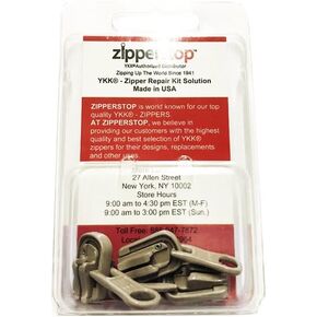 YKK® Zipper Repair Kit Solution, YKK® #5 Molded Reversible Fancy Pulls Vislon Slider (Made in USA) - 3 Pulls Per Pack (Beige-573)