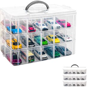 Storage Case for 30 Hot Wheels,Toy Car Storage Organizer Case for Matchbox Cars,Display Carrying Container Holder for Mini Toys