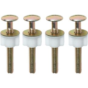 2 Pcs Toilet Seat Screws, Universal Toilet Seat Hinge Bolts and Screw, with Plastic Nuts and Metal Washers Replacement Parts for Top Mount Toilet Seat Hinges