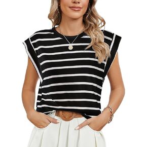 Babalet Cap Sleeve Tops for Women Summer Tank Top Basic Tee Shirt Casual Fashion