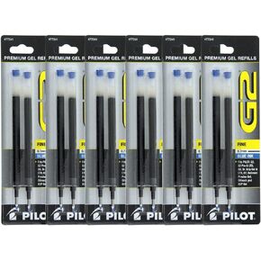 PILOT G2, Dr. Grip Gel/Ltd, ExecuGel G6, Q7 Rollerball Gel Ink Pen Refills, 0.7mm, Fine Point, Blue Ink, Pack of 12