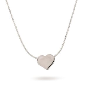 Sterling Silver Heart Necklace Choker Tiny 8mm Heart Charm 15 inches Length+2 extension