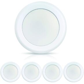 ECOELER 6 Inch LED Low Profile Surface Mount Disk Light, Aluminum Trim Light Fixture, 16.5W, 5000K Daylight, 1000lm, Suitable for 4/6 J-Box or Recessed Can, Energy Star & ETL Listed