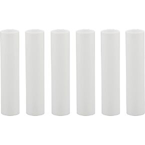 Creative Hobbies® 1751 - Set of 6, 4 Inch Tall White Plastic Candle Covers Sleeves Chandelier Socket Covers ~Candelabra Base