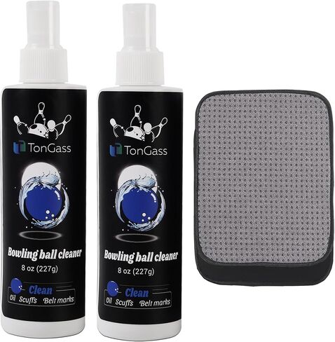 TonGass (2+1 Pack Bowling Ball Cleaner Spray Kit with Bowling Towel Portable Bowling Cleaner Set Bowling Accessories Oil Scuff Mark Cleaner Restores Tack and Prolongs Lifespan of Ball in Saudi Arabia