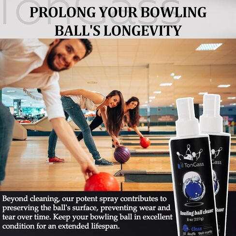 TonGass (2+1 Pack Bowling Ball Cleaner Spray Kit with Bowling Towel Portable Bowling Cleaner Set Bowling Accessories Oil Scuff Mark Cleaner Restores Tack and Prolongs Lifespan of Ball in Saudi Arabia