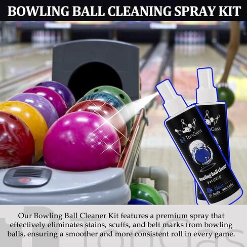 TonGass (2+1 Pack Bowling Ball Cleaner Spray Kit with Bowling Towel Portable Bowling Cleaner Set Bowling Accessories Oil Scuff Mark Cleaner Restores Tack and Prolongs Lifespan of Ball in Saudi Arabia