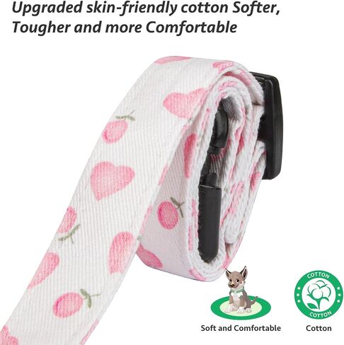 Cotton Handmade Dog Collar Cute and Distinctive Patterns Pink Strawberries with Pendant for Girl Boy Dogs Collars M in Saudi Arabia