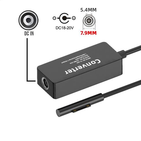 DC 15V Type-C USB-C Female to Surface Pro7 Pro6 Pro5 Pro4 Pro X Go Book Charge Adapter in Saudi Arabia