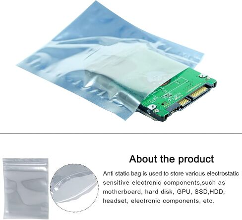 Anti Static Bags ESD Shielding Bags Resealable, [for Electronic Device GPU Hard Drive SSD HDD Motherboard] - 5x6inch/25pcs in Saudi Arabia
