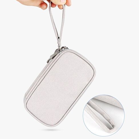 Electronics Accessories Organizer Pouch Cord Charger Travel Case Double Layers Storage Bag Portable Cable Carry Case Business Gadget Bag Grey in Saudi Arabia