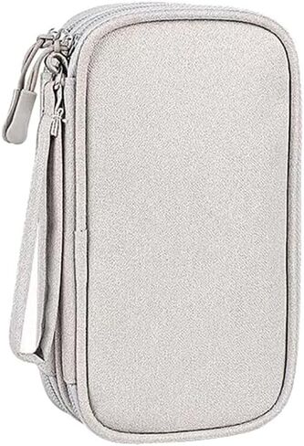 Electronics Accessories Organizer Pouch Cord Charger Travel Case Double Layers Storage Bag Portable Cable Carry Case Business Gadget Bag Grey in Saudi Arabia