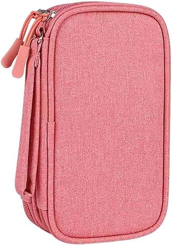 Electronics Accessories Organizer Pouch Cord Charger Travel Case Double Layers Storage Bag Portable Cable Carry Case Business Gadget Bag Grey in Saudi Arabia