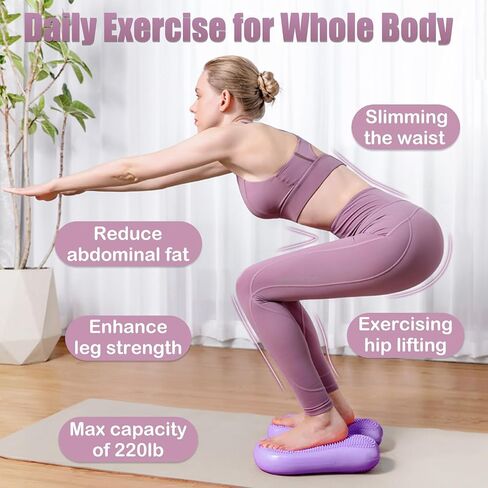 Inflatable Steppers for Exercise at Home, Mini Air Stepper, Stair Stepper for Girls Workout, Foot Massage Balance Board for Yoga Training, 220LB Capacity in Saudi Arabia