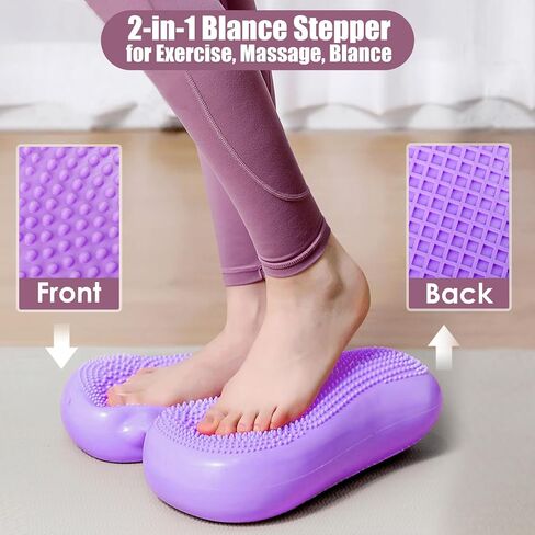 Inflatable Steppers for Exercise at Home, Mini Air Stepper, Stair Stepper for Girls Workout, Foot Massage Balance Board for Yoga Training, 220LB Capacity in Saudi Arabia