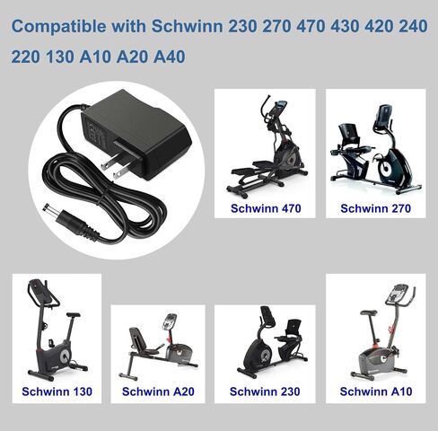 استبدال لسلك الطاقة Schwinn 270، محول طاقة تيار متردد 9 فولت لـ Schwinn 430 420 460 220 230 240 A10 A20 101 130 150 202 تمرين الدراجة بيضاوي الشكل راقد تستقيم مدرب التيار الكهربائي in Saudi Arabia