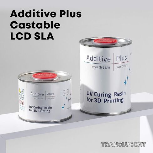Additive Plus Castable Resin Jewelry Liquid Casting/Wax Resin for LCD 3D Printer | UV Curing Photopolymer Resin Wax | High Detail and Printing Accuracy Translucent (500 ml) in Saudi Arabia