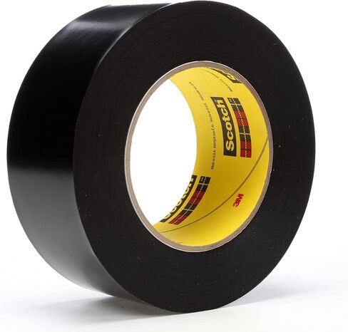 شريط فينيل 3M 472، 1-1/2 بوصة × 36 ياردة، 10.4 مل، أسود، لفة واحدة، شديد التحمل مع خصائص تمدد، زيادة مقاومة التآكل، عمر طويل للمنتج، للظروف القاسية والخارجية in Kuwait