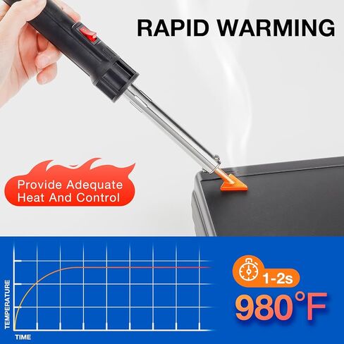 طقم لحام بلاستيكي، طقم لحام بلاستيكي مكون من قطعتين مكواة 50 وات/150 وات مع طرف لحام قابل للاستبدال و160 قطعة من قضبان اللحام - طقم إصلاح بلاستيكي احترافي لمصد السيارة، قوارب الكاياك، خزان ريباي in Kuwait