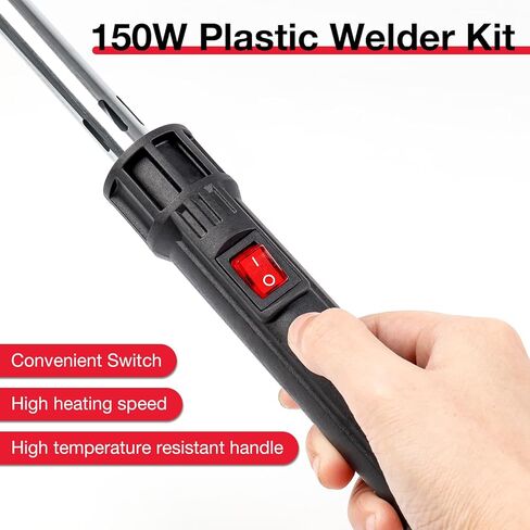 طقم لحام بلاستيكي، طقم لحام بلاستيكي مكون من قطعتين مكواة 50 وات/150 وات مع طرف لحام قابل للاستبدال و160 قطعة من قضبان اللحام - طقم إصلاح بلاستيكي احترافي لمصد السيارة، قوارب الكاياك، خزان ريباي in Kuwait
