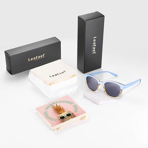 Leafael Polarized Sunglasses Women's Trendy Two Tone Design, UV400 100% Protection, Retro Square Frame, Lifestyle & Active in Saudi Arabia