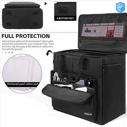 حقيبة كمبيوتر مكتبي للألعاب برج الكمبيوتر الشخصي حقيبة تخزين للسفر لشاشة هيكل الكمبيوتر (حتى 24 بوصة) ملحقات لوحة المفاتيح والماوس in Kuwait