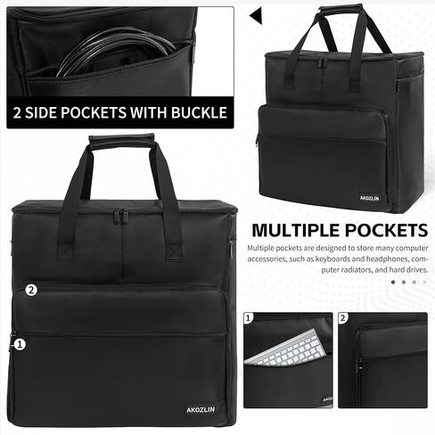 حقيبة كمبيوتر مكتبي للألعاب برج الكمبيوتر الشخصي حقيبة تخزين للسفر لشاشة هيكل الكمبيوتر (حتى 24 بوصة) ملحقات لوحة المفاتيح والماوس in Kuwait