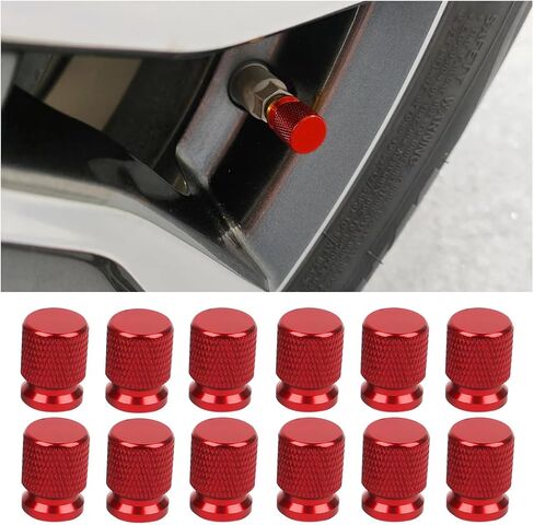 12 Pcs Tire Valve Stem Caps, Aluminum Alloy Valve Cover for Car, Exquisite Mesh Corrosion-Resistant Leak-Proof Stem Covers, Universal for Cars, SUV, Truck, Motorcycles, Bikes (Black) in Saudi Arabia